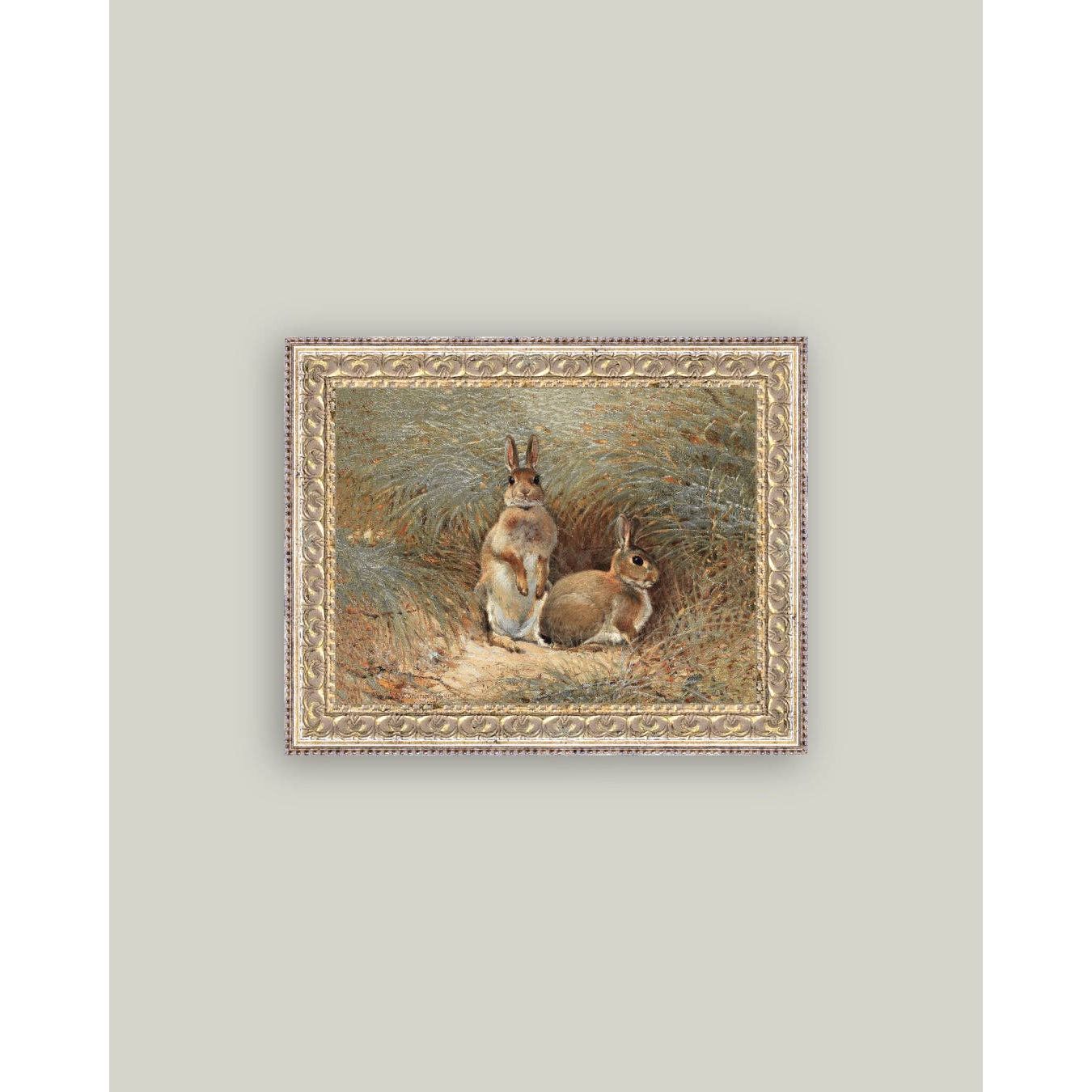 Framed Antique Art | Bunnies - 7x5