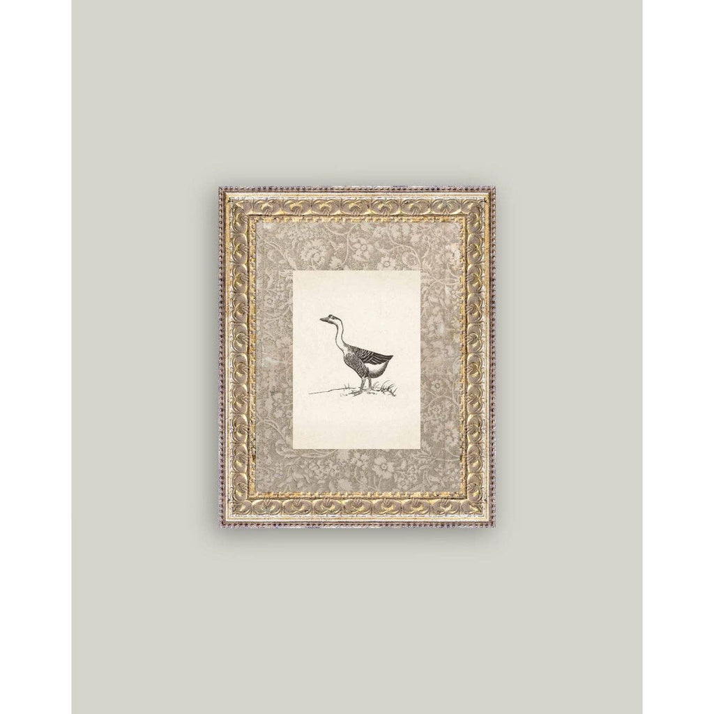 Single Goose Framed Antique Art | 8 x 10