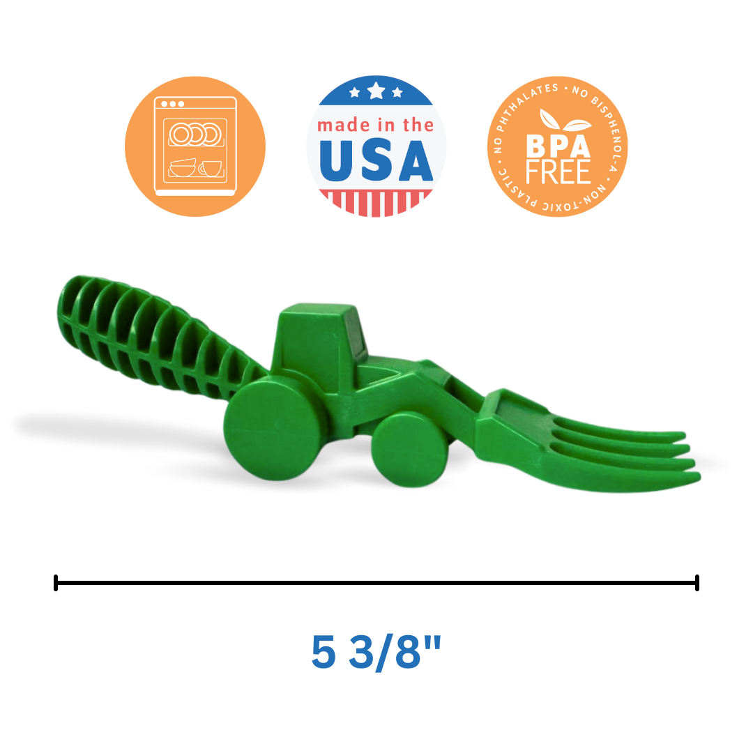 Constructive Eating - Set of 2 Tractor Utensils: Blue
