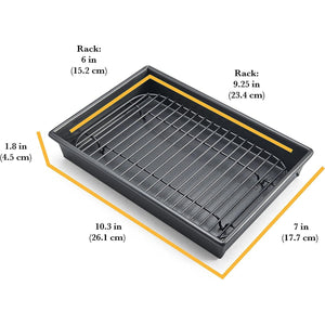 Chicago Metallic Gray Petite Roast Pan w/Rack | 10" x 7"