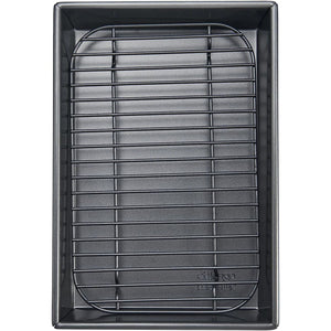 Chicago Metallic Gray Petite Roast Pan w/Rack | 10" x 7"