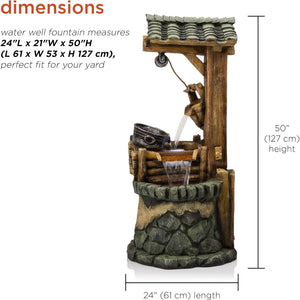 Wishing Well Garden Waterfall Fountain