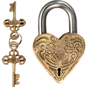 S/3 Heart Shaped S/S Lock w/Keys