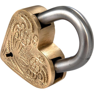 S/3 Heart Shaped S/S Lock w/Keys