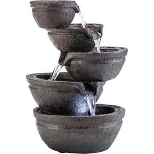 Tiering Bowls Tabletop Fountain wLED Lights
