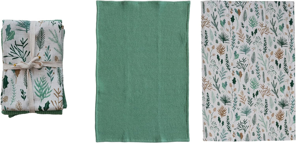 S/2 Botanical Christmas Towels