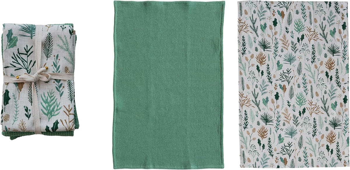 S/2 Botanical Christmas Towels