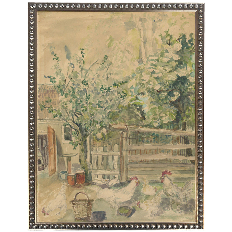 Vintage Watercolor | Chickens