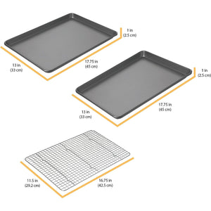 Chicago Metallic Professional Baking Sheet Set w/Cooling Rack