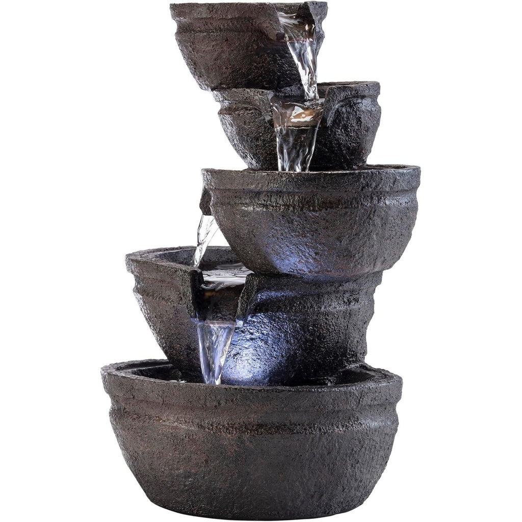Tiering Bowls Tabletop Fountain wLED Lights