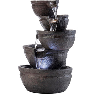 Tiering Bowls Tabletop Fountain wLED Lights