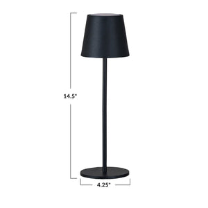 Black Metal LED Rechargeable Table Lamp w/Touch Sensor