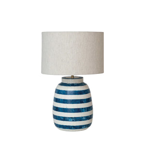 Blue & Natural Stripe Table Lamp