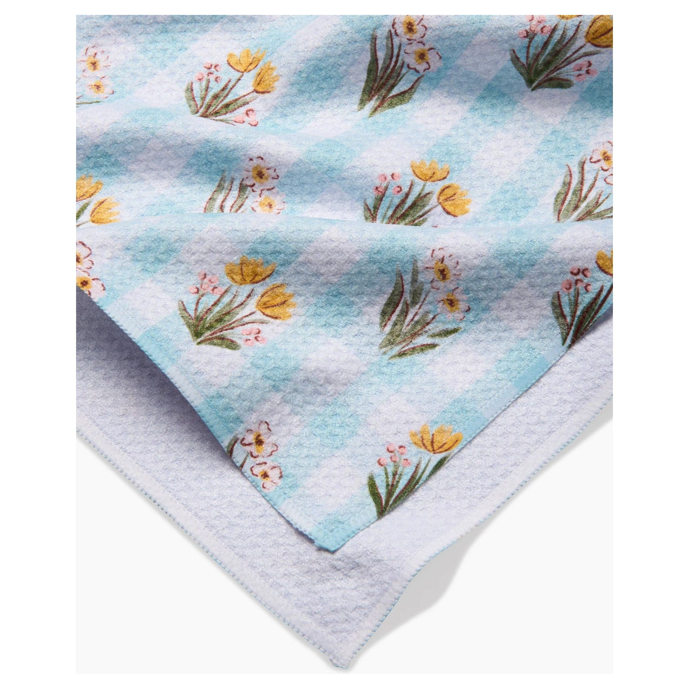 Geometry - Picnic Plaid Blue Tea Towel