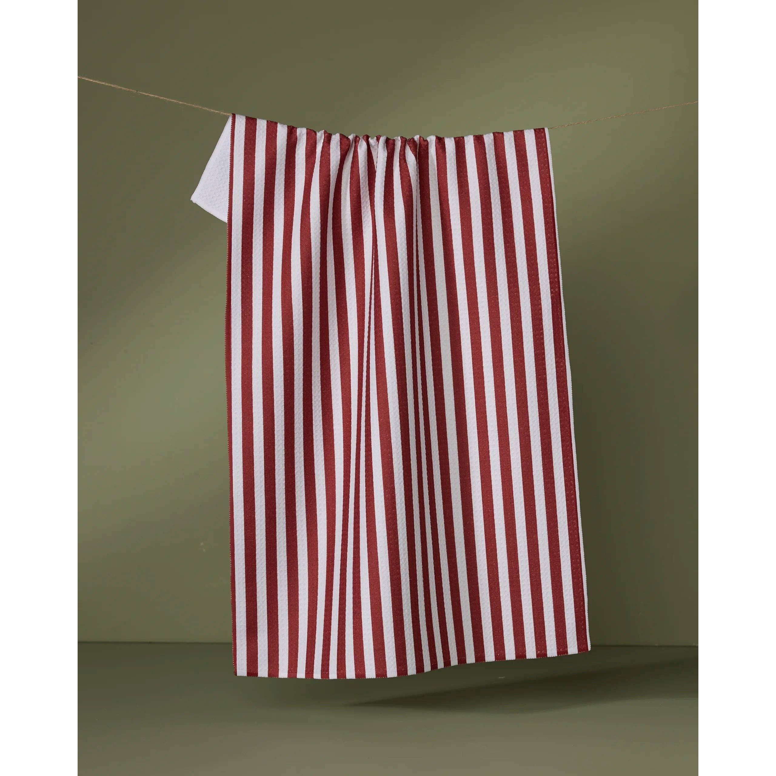 Geometry - Ribbon Red Tea Towel