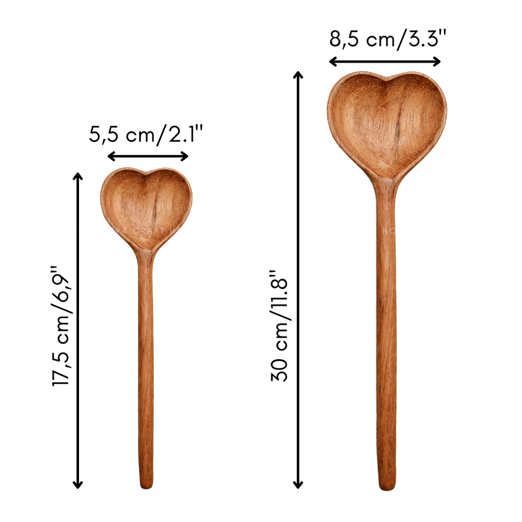 Wooden Heart-Shaped Spoon | Large