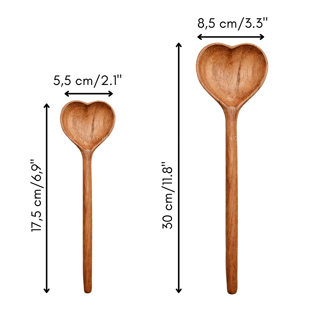 Wooden Heart-Shaped Spoon | Large