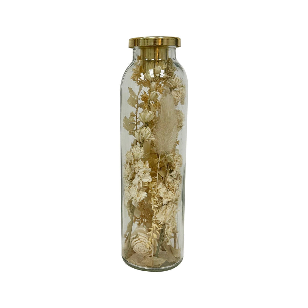 Botanical Taper Candle Holder: Curved Shape | White Blossoms