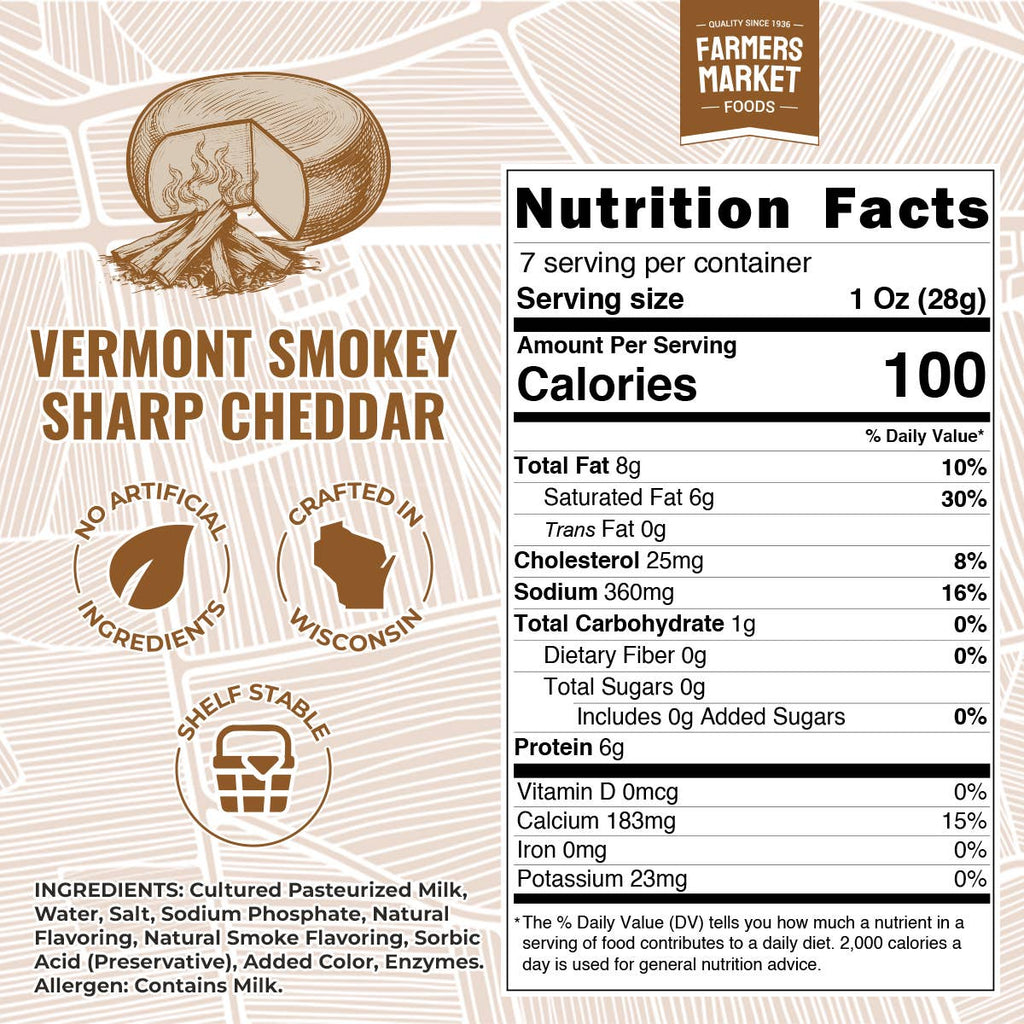 Vermont Smokey Sharp Cheddar (Shelf Stable)