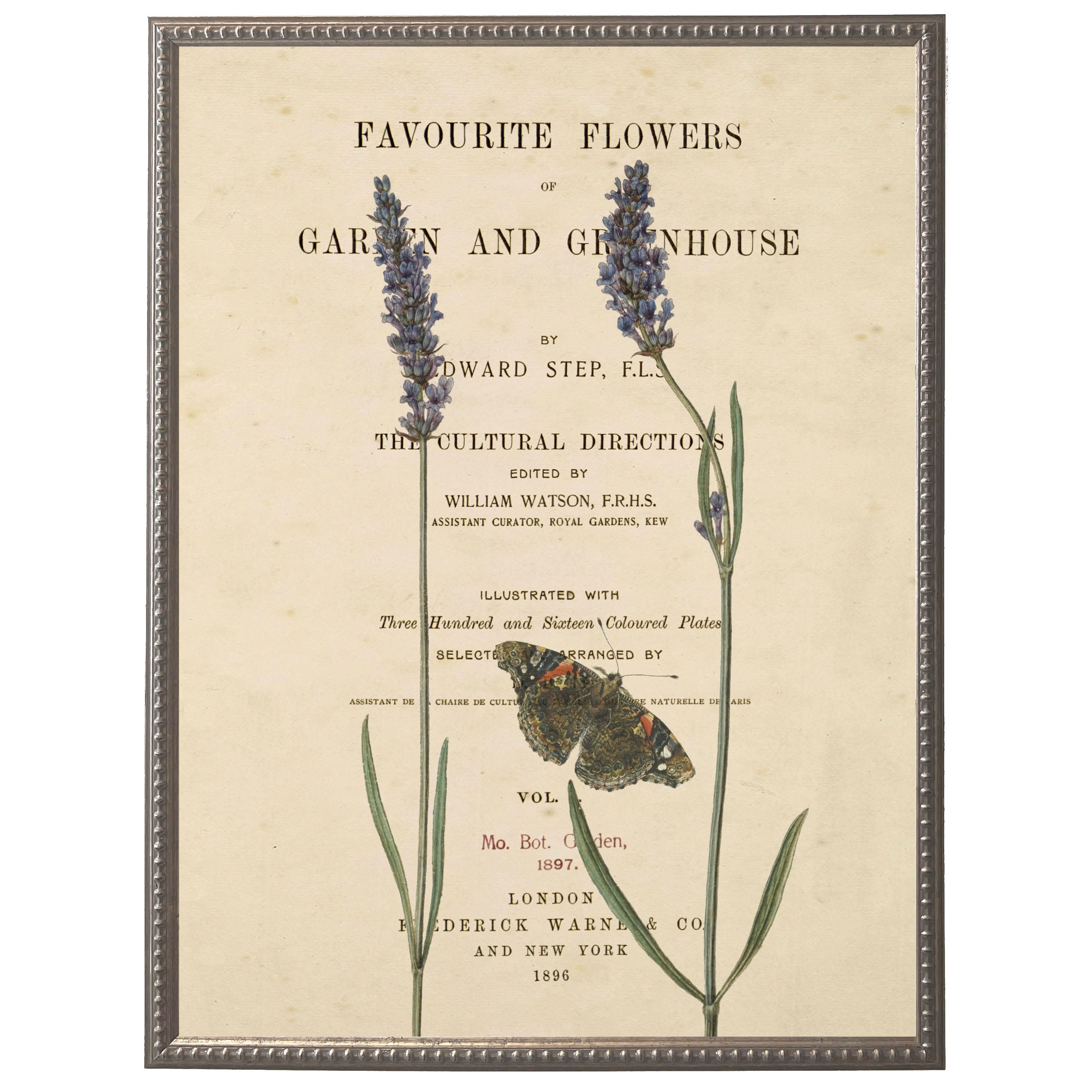 Vintage Floral & Butterfly Print | 12" x 16"