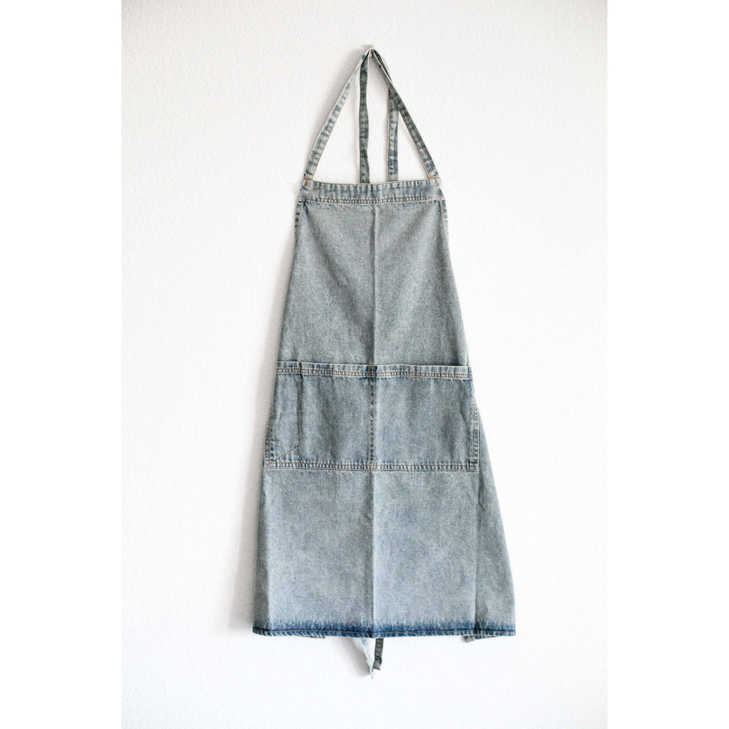 Washed Denim Apron | Dark Blue