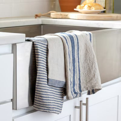 Soft Linen Dish Towel - Blues