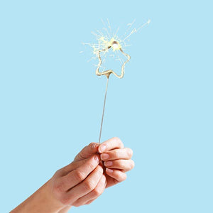 Big 8" Gold Star Sparkler Wand Card - 4th of July