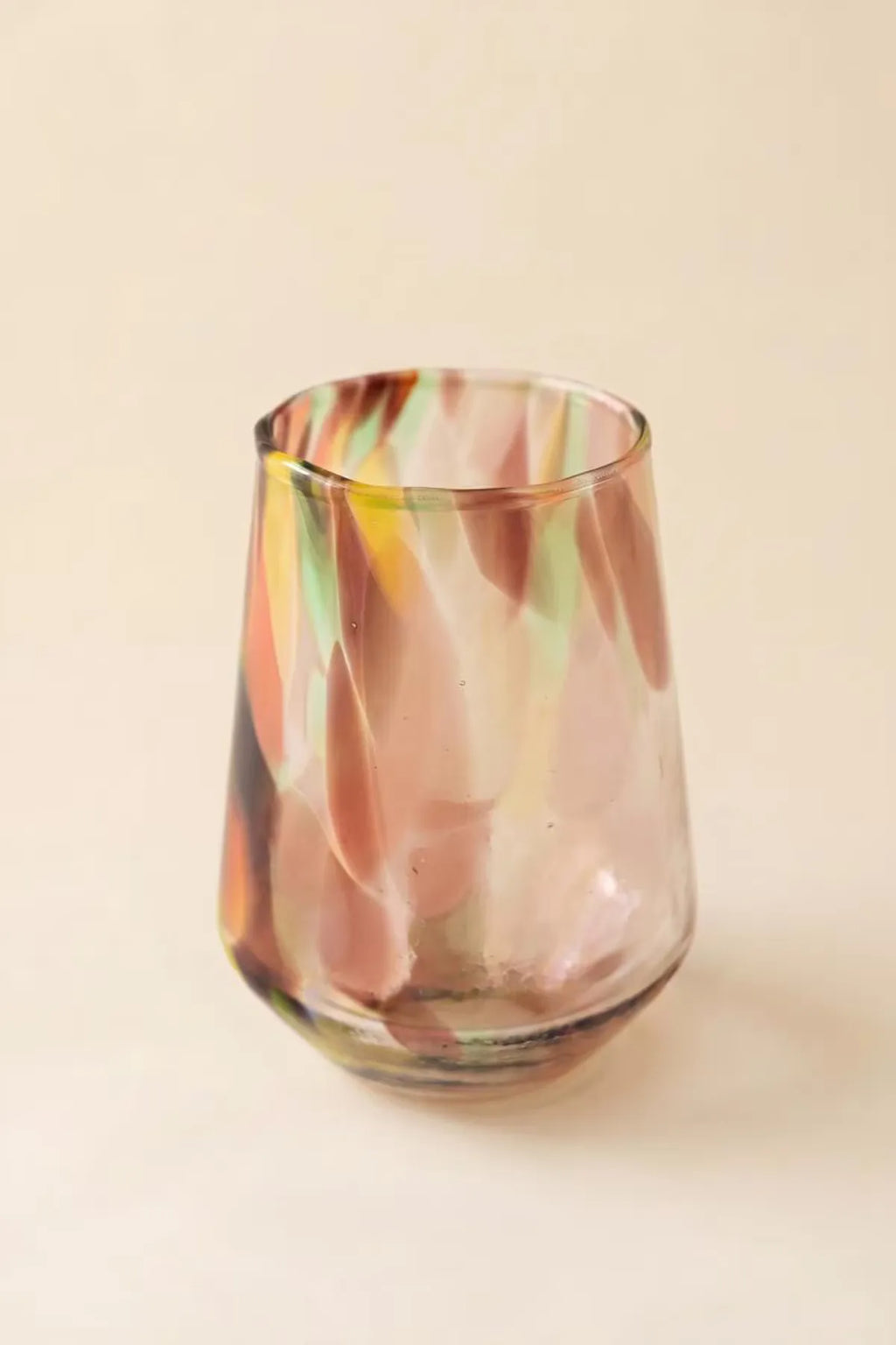 Tapered Multi-Color Glass Tumbler