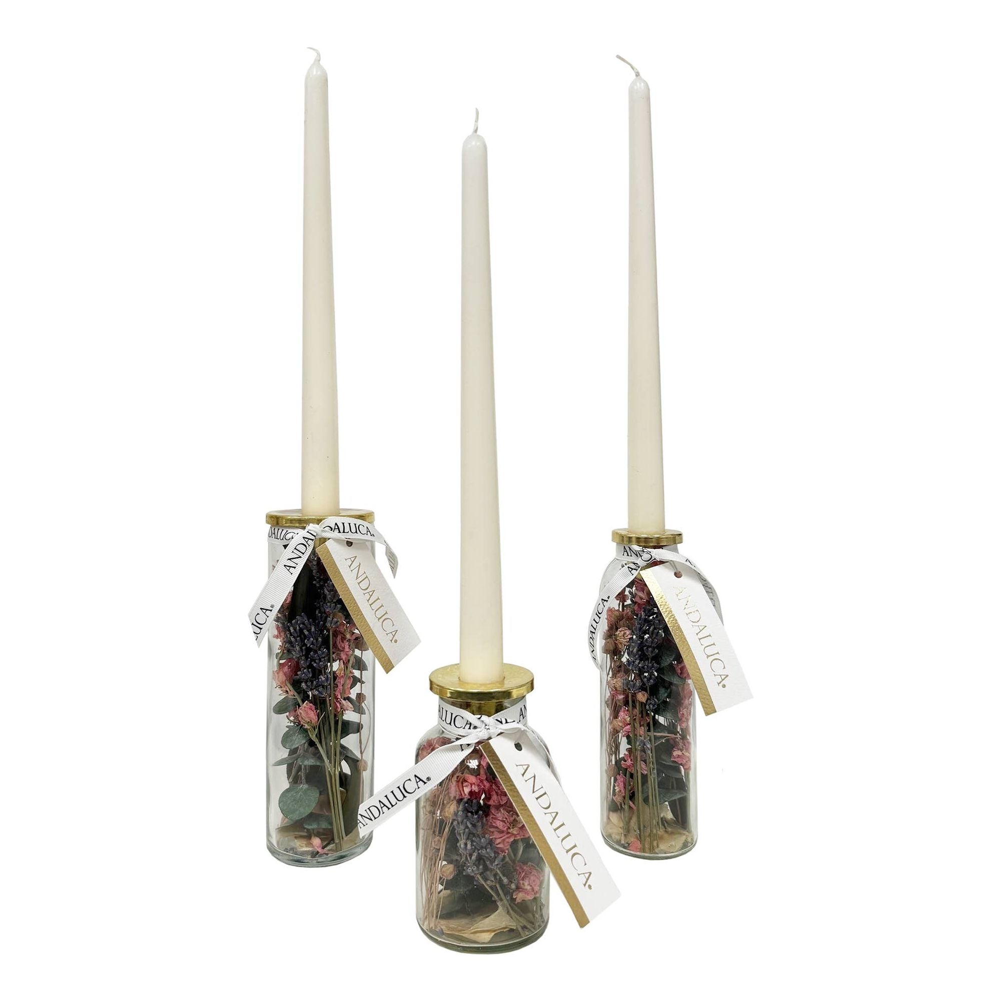 Botanical Taper Candle Holder: Curved Shape | Lavender Fields