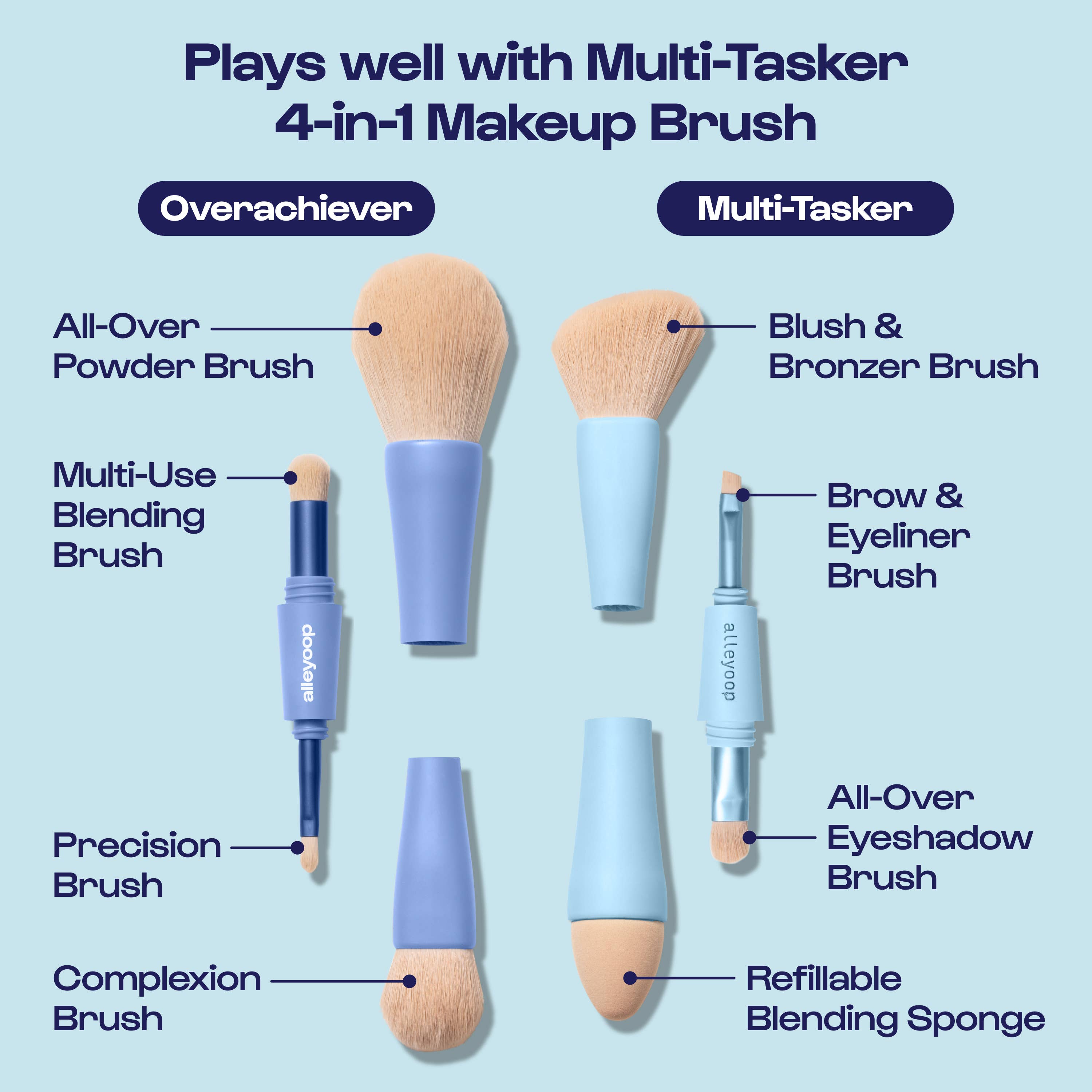 Overachiever | 4-in-1 Makeup Brushes