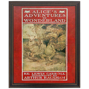 Vintage Alice's Adventures in Wonderland Book Cover Custom Framed Art