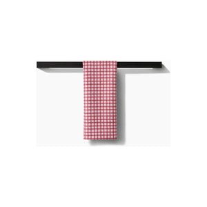 Geometry - Fireside Plaid Red Tea Towel