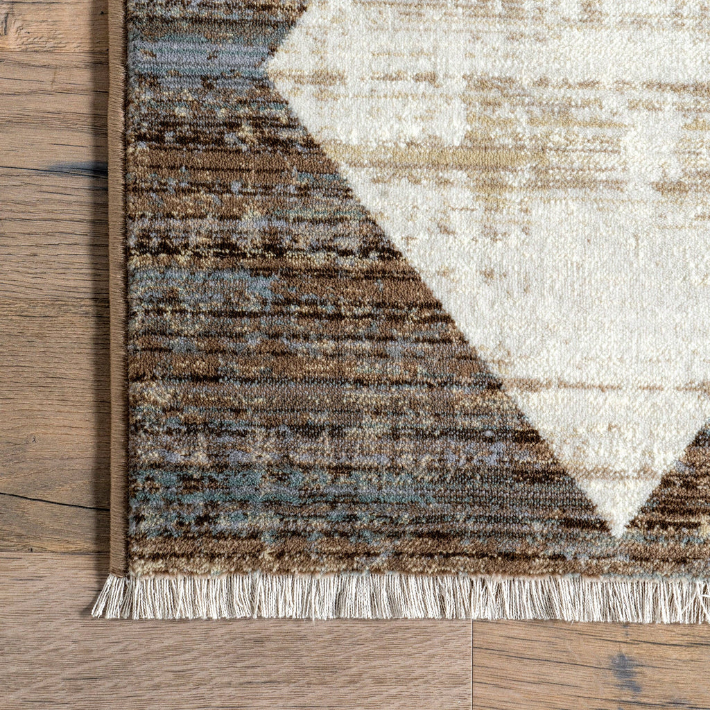Meline Checkered Fringe Area Rug