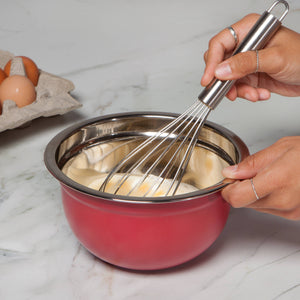 S/3 Steel Mixing Bowls | Matte Carmine Red