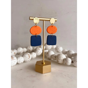 Orange + Navy Game Day Earrings