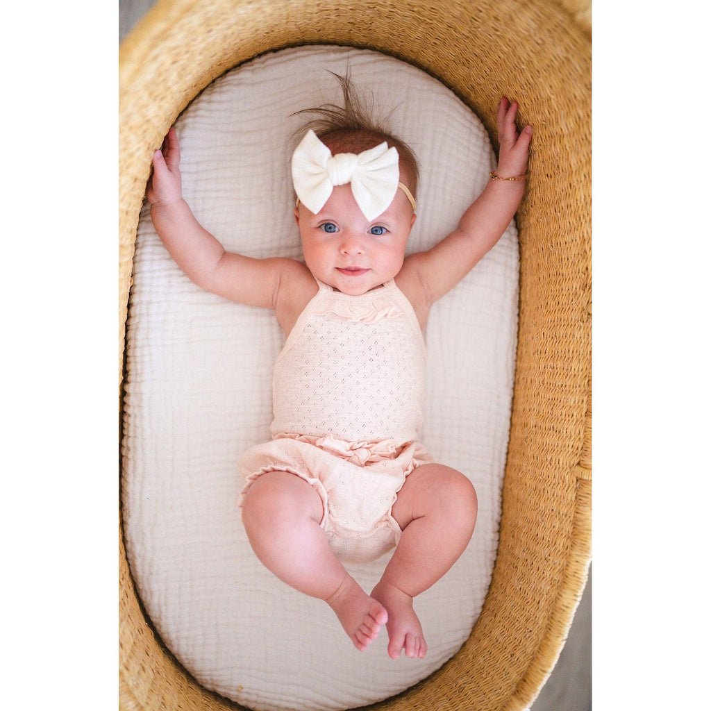 Organic Pointelle Ruffle Bodysuit | Cotton Candy