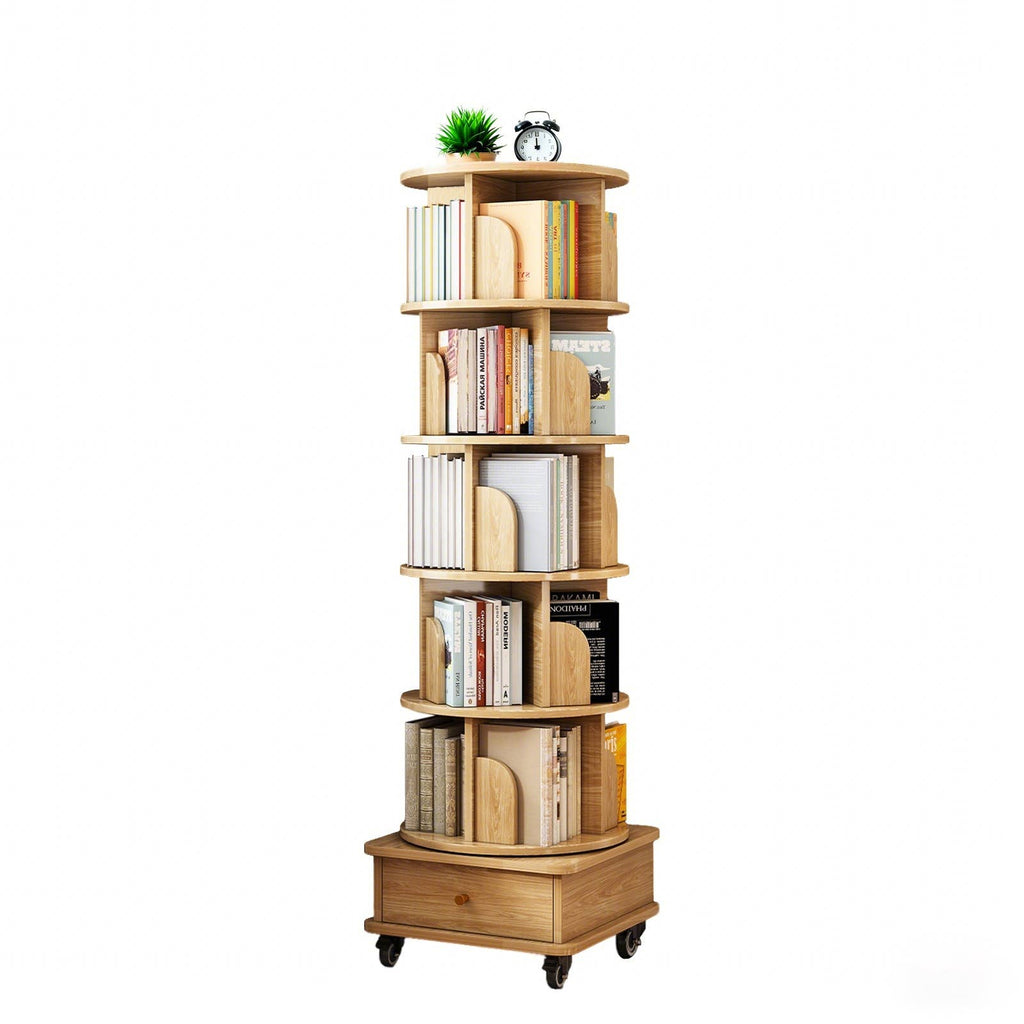 Rotating Bookshelf w/Drawer | 6 Tier