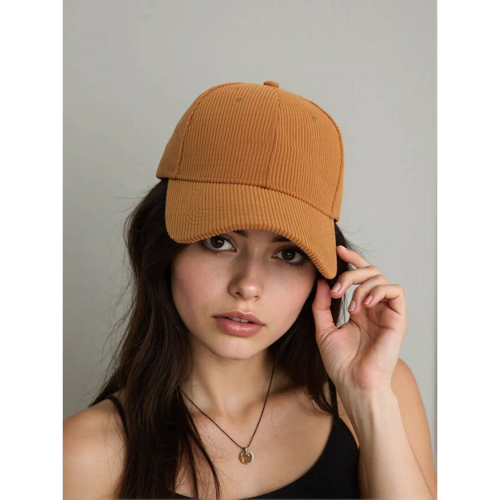 ACCITY - Corduroy Baseball Cap Unisex Winter Warm Outdoor_CWAH0517: GREEN / (OS) 2