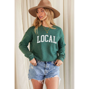 LOCAL Mineral Washed Graphic Sweatshirt | Dusty Forest