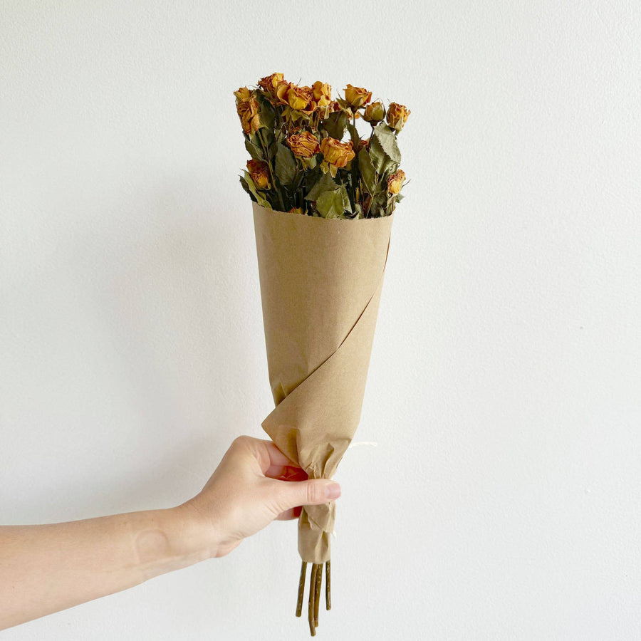 Dried Flower Bunch | Spray Rose - Orange