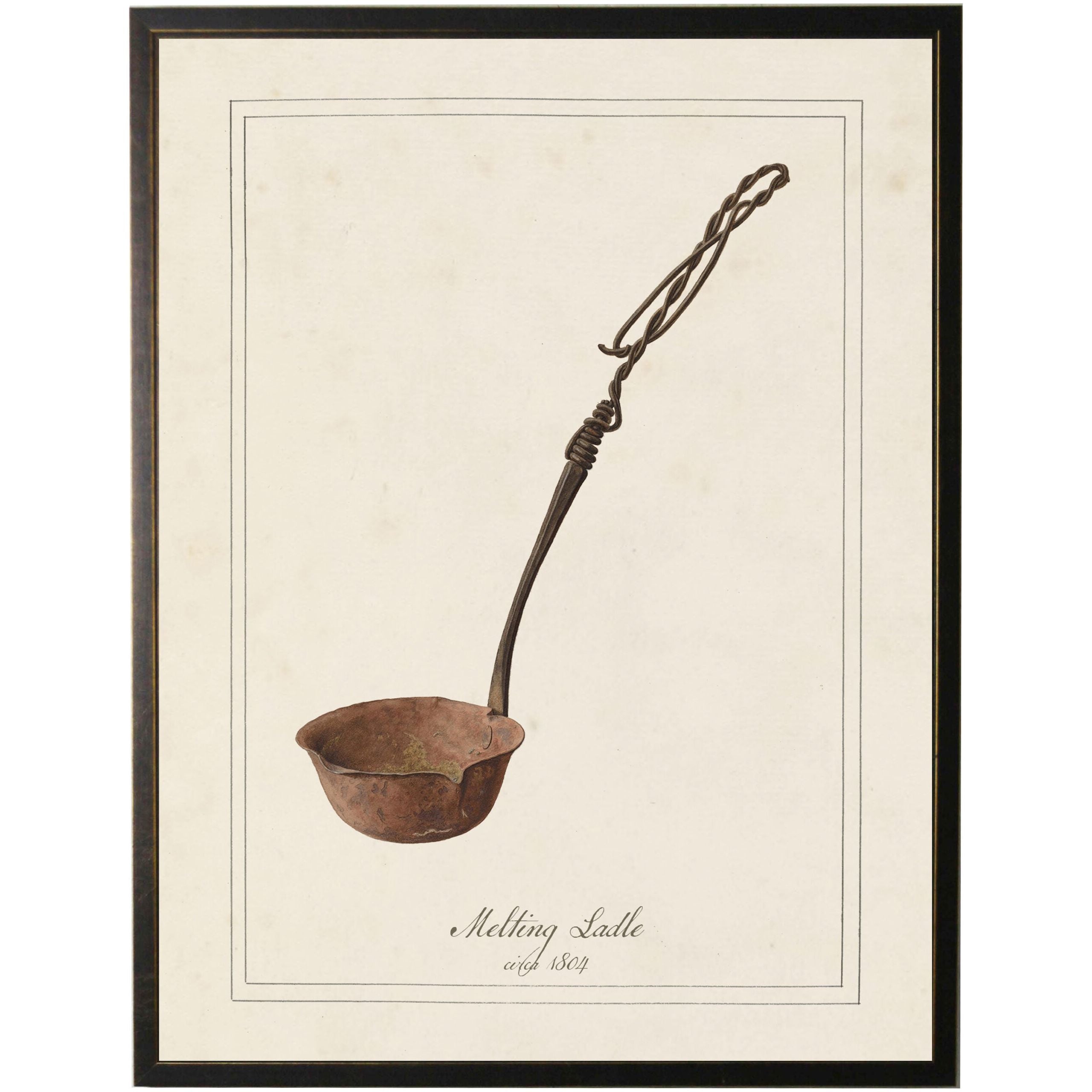 Watercolor Melting Ladle Painting Custom Framed Art