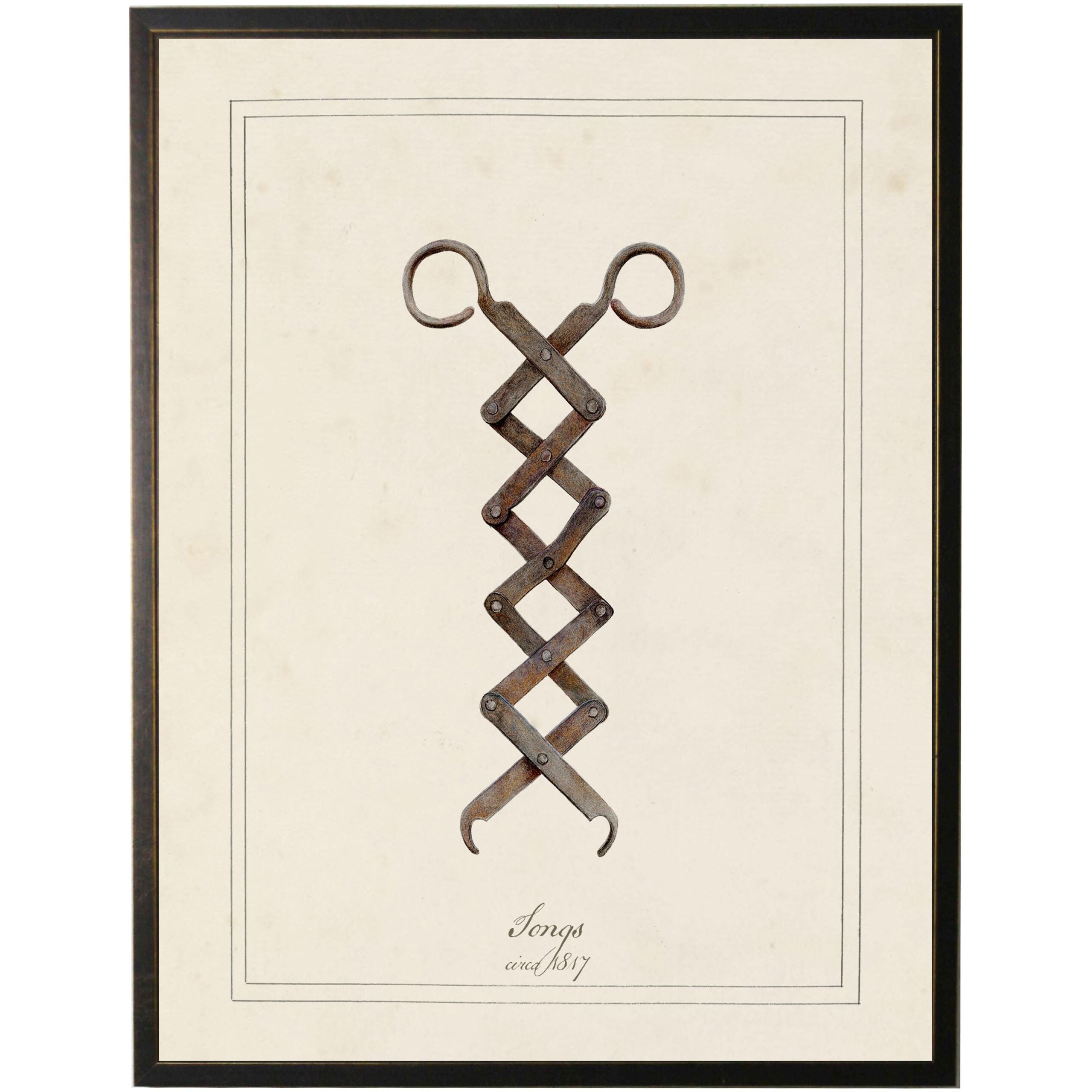 Watercolor Tongs Painting Custom Framed Art