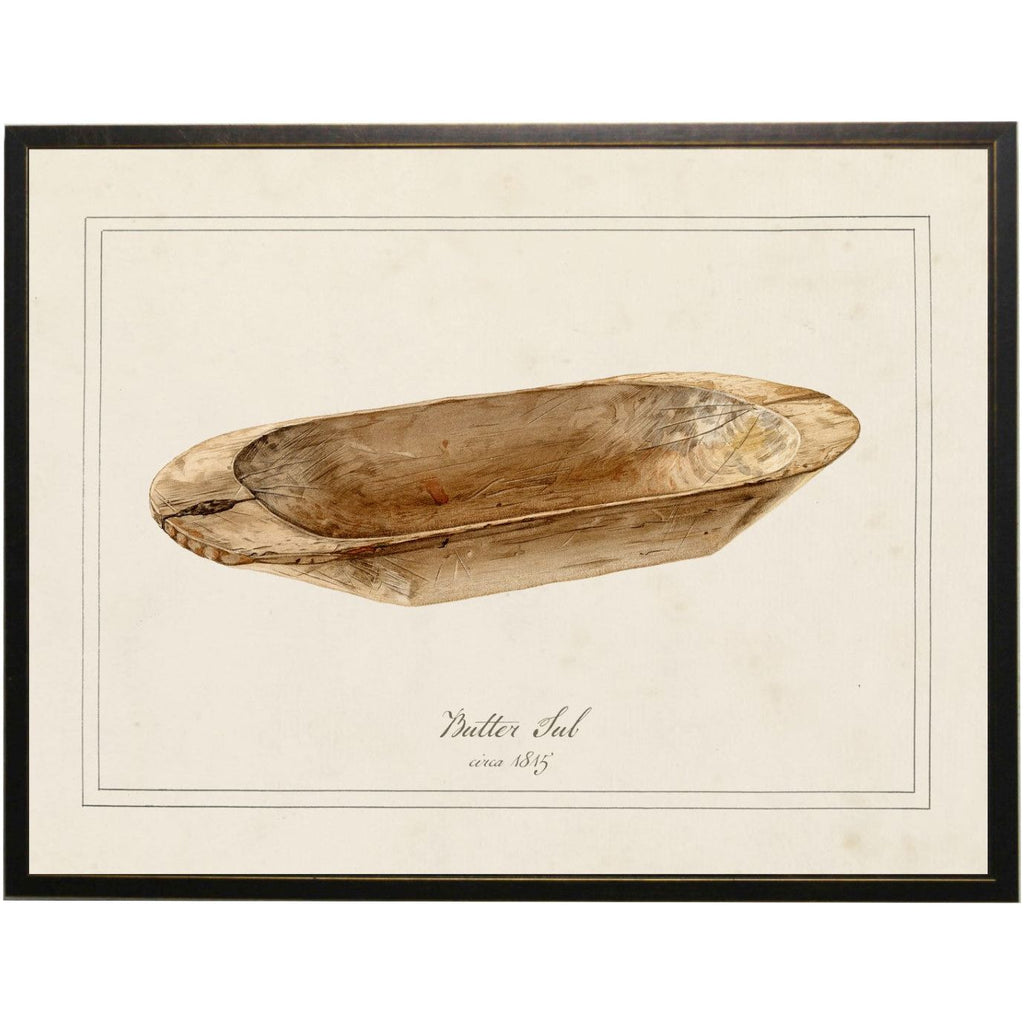 Watercolor Butter Tub Painting Custom Framed Art
