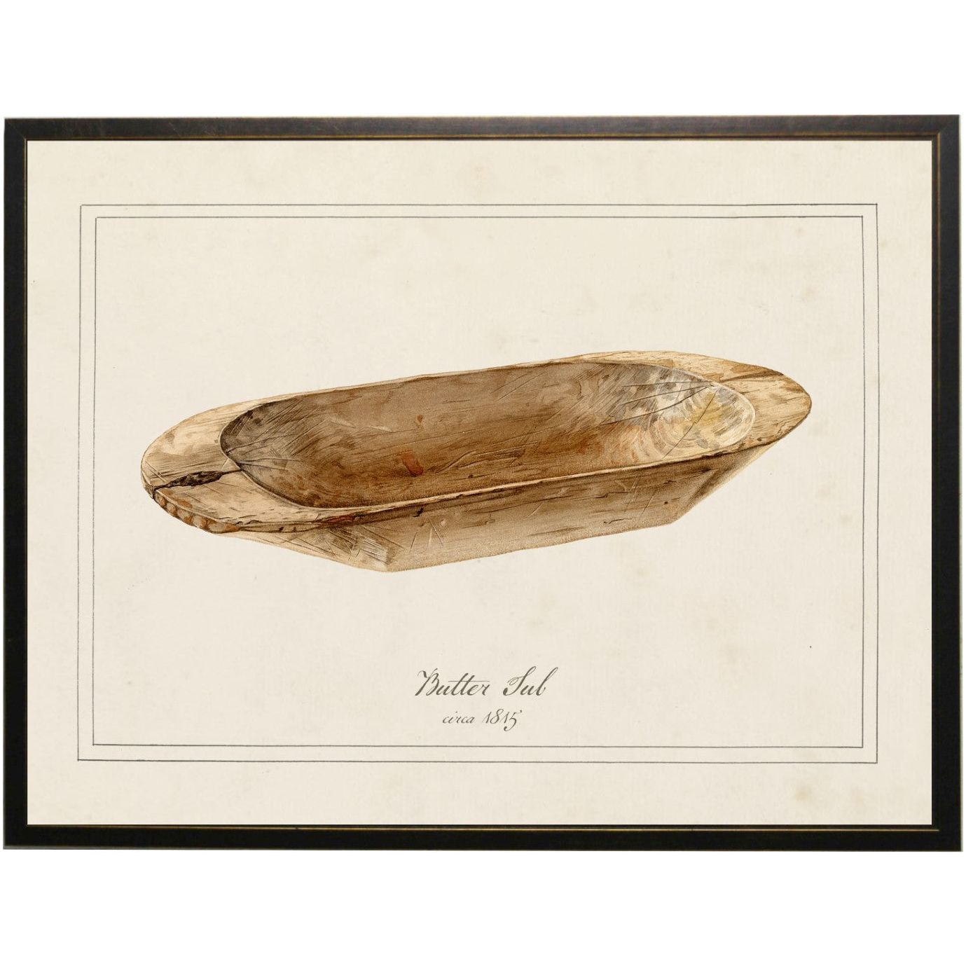 Watercolor Butter Tub Painting Custom Framed Art