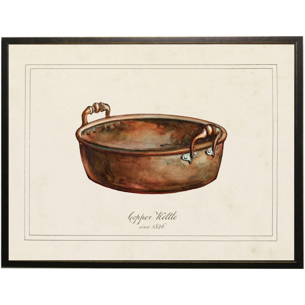 Watercolor Copper Kettle Painting Custom Framed Art