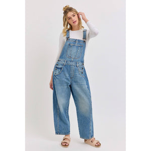Mid Waisted Barrel Overalls
