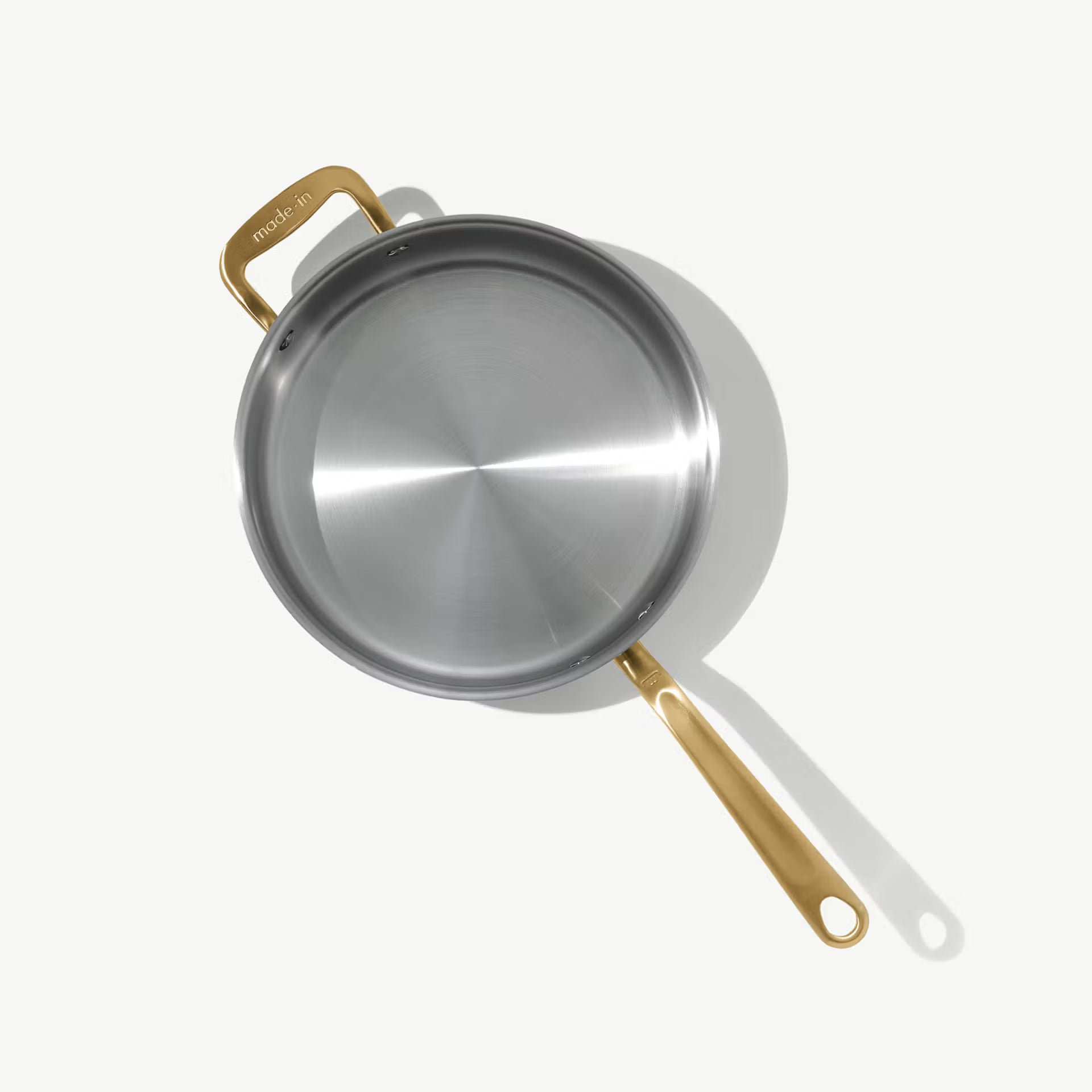 Stainless Clad Saute Pan | Antique Brass Handle