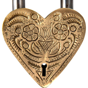 S/3 Heart Shaped S/S Lock w/Keys