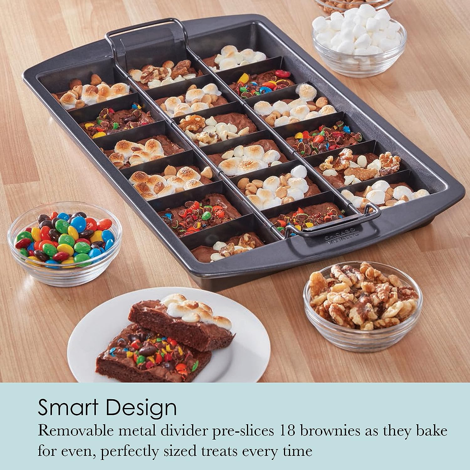 Chicago Metallic Nonstick Slice Solutions Brownie Pan | 9" x 13"