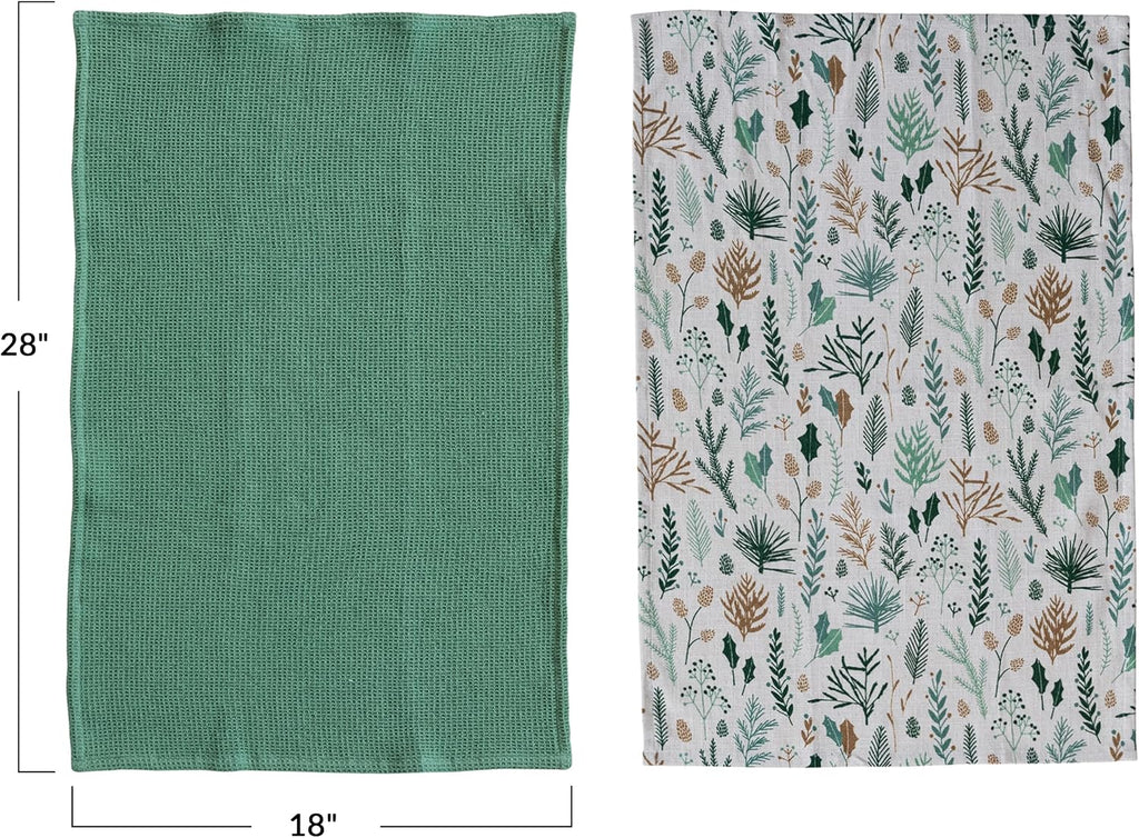 S/2 Botanical Christmas Towels